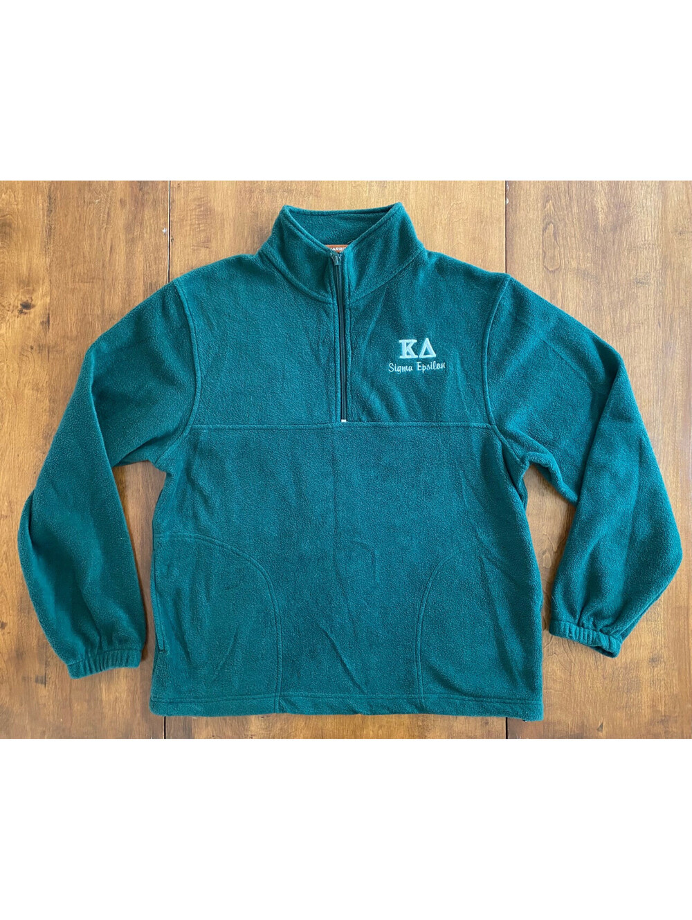 Womens KAPPA DELTA KD SORORITY PULLOVER FLEECE Half Zip LONG SLEEVES Green Sz S